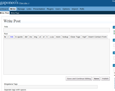 Write Post Blogalaxia Tags